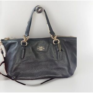 Coach Black Pebbled Leather Shoulder Bag